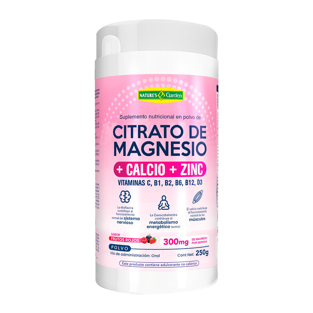 [GARDEN-8262] Magnesio + Calcio + Zinc + Vitaminas Frutos Rojos 250 g