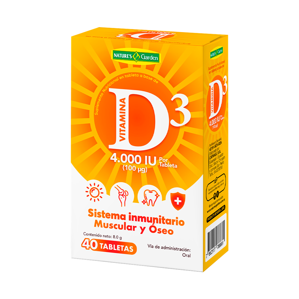 [GARDEN-7882] Vitamina D3 – 40 tabletas